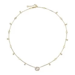 Gucci Interlocking G 18ct Yellow Gold 0.27ct Diamond Necklace