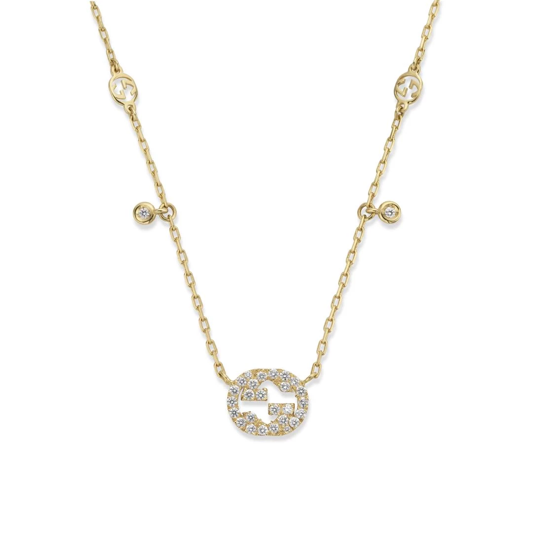 Gucci Interlocking G 18ct Yellow Gold 0.27ct Diamond Necklace 2 Gucci Interlocking G 18ct Yellow Gold 0.27ct Diamond Necklace - Image 2