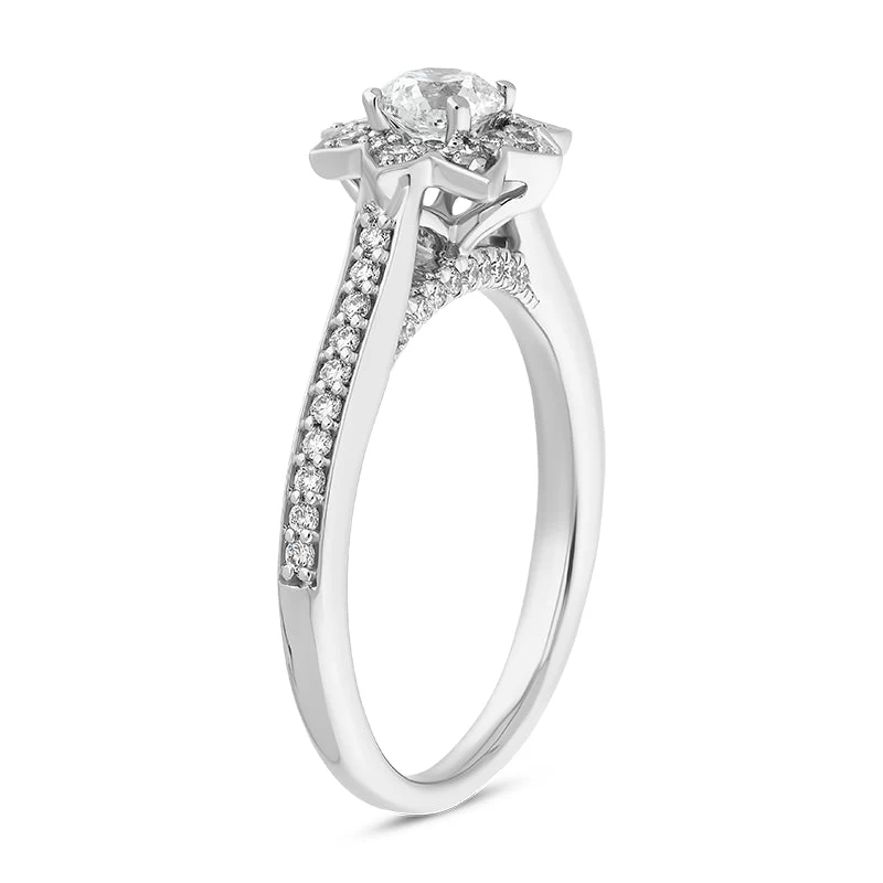 Hans D Krieger 18ct White Gold 0.76ct Diamond Flower Cluster Ring D 3 Hans D Krieger 18ct White Gold 0.76ct Diamond Flower Cluster Ring D - Image 3