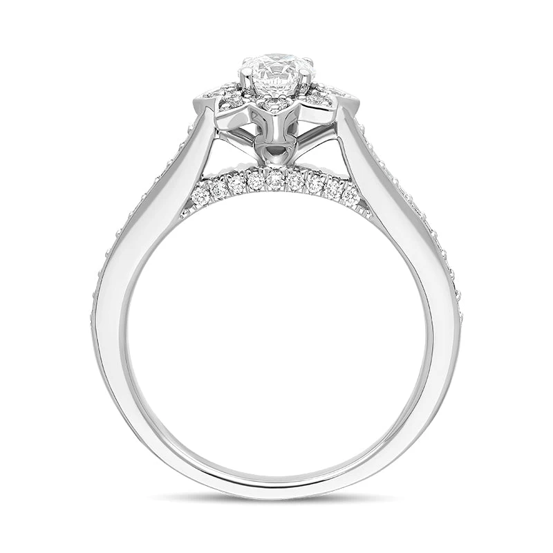 Hans D Krieger 18ct White Gold 0.76ct Diamond Flower Cluster Ring D 4 Hans D Krieger 18ct White Gold 0.76ct Diamond Flower Cluster Ring D - Image 4