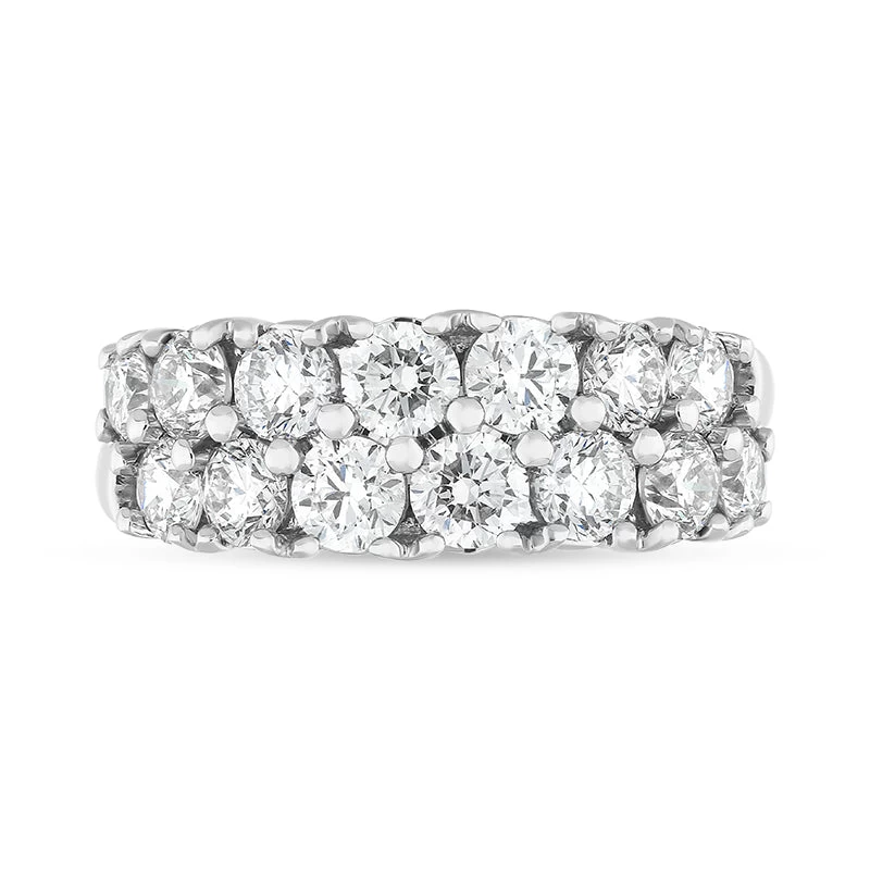 Hans D Krieger 18ct White Gold 2.02ct Diamond Two Row Eternity Ring D 2 Hans D Krieger 18ct White Gold 2.02ct Diamond Two Row Eternity Ring D - Image 2
