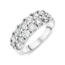 Hans D Krieger 18ct White Gold 2.02ct Diamond Two Row Eternity Ring D