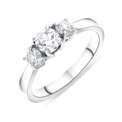 Hans D Krieger Platinum 0.98ct Diamond Three Stone Ring D