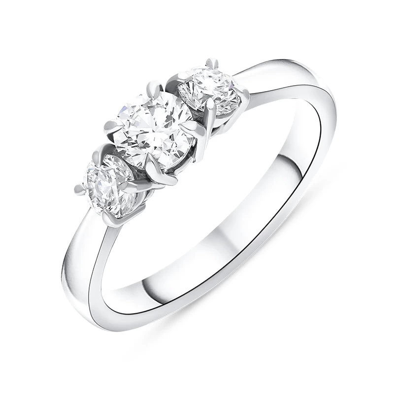 Hans D Krieger Platinum 0.98ct Diamond Three Stone Ring D 1 Hans D Krieger Platinum 0.98ct Diamond Three Stone Ring D