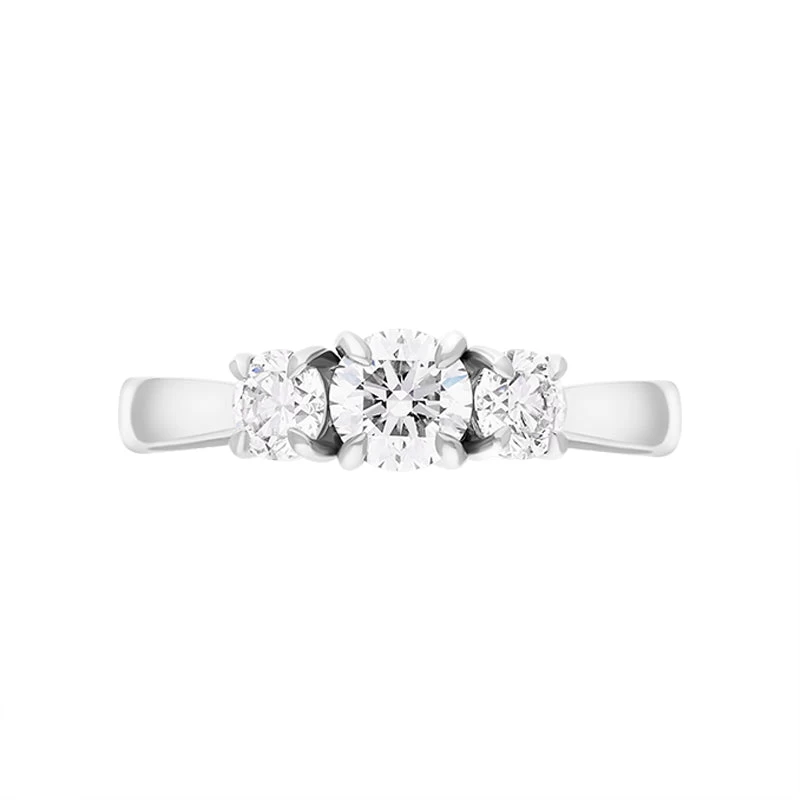 Hans D Krieger Platinum 0.98ct Diamond Three Stone Ring D 3 Hans D Krieger Platinum 0.98ct Diamond Three Stone Ring D - Image 3