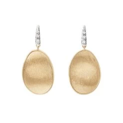 Marco Bicego Lunaria 18ct Yellow Gold 0.05ct Diamond Drop Earrings