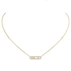 Messika Baby Move Pave 18ct Yellow Gold 0.35ct Diamond Necklace