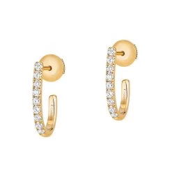 Messika Gatsby 18ct Yellow Gold 0.17ct Diamond Pave XS Hoop Earrings