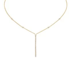 Messika Gatsby 18ct Rose Gold 0.38ct Diamond Vertical Bar Necklace