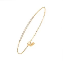 Messika Gatsby 18ct Yellow Gold 0.25ct Diamond Bar Bracelet