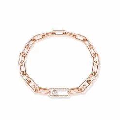 Messika Move Link 18ct Rose Gold 1.10ct Diamond Link Bracelet