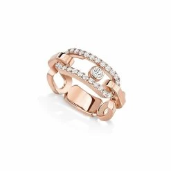 Messika Move Link 18ct Rose Gold Diamond Ring