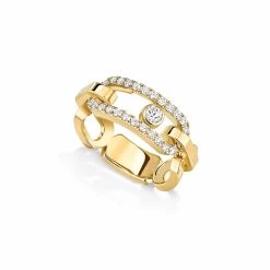 Messika Move Link 18ct Yellow Gold Diamond Ring