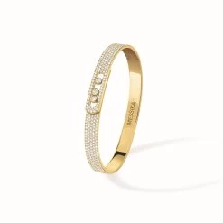 Messika Move Noa 18ct Yellow Gold 2.30ct Diamond Pave Bangle
