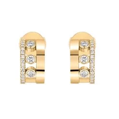 Messika Move Romane 18ct Yellow Gold 0.29ct Diamond Mini Hoop Earrings