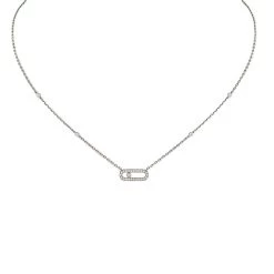 Messika Move Uno Pave 18ct White Gold 0.20ct Diamond Necklace
