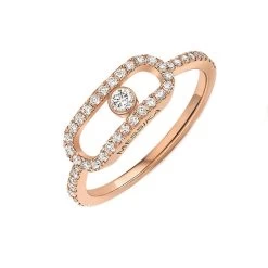 Messika Move Uno Pave XL 18ct Rose Gold 0.31ct Diamond Ring