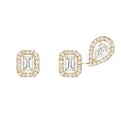 Messika My Twin 1 + 2 18ct Yellow Gold 0.45ct Diamond Stud Earrings