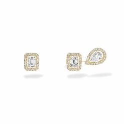 Messika My Twin 1 + 2 18ct Yellow Gold 0.81ct Diamond Stud Earrings