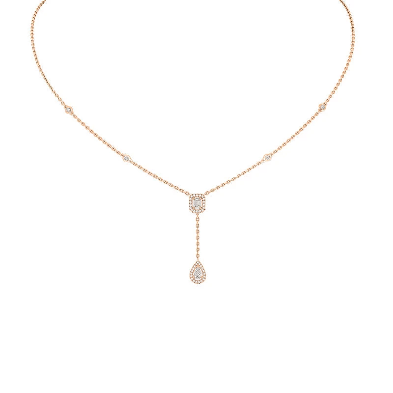 Messika My Twin 18ct Rose Gold 0.35ct Diamond Tie Necklace 1 Messika My Twin 18ct Rose Gold 0.35ct Diamond Tie Necklace