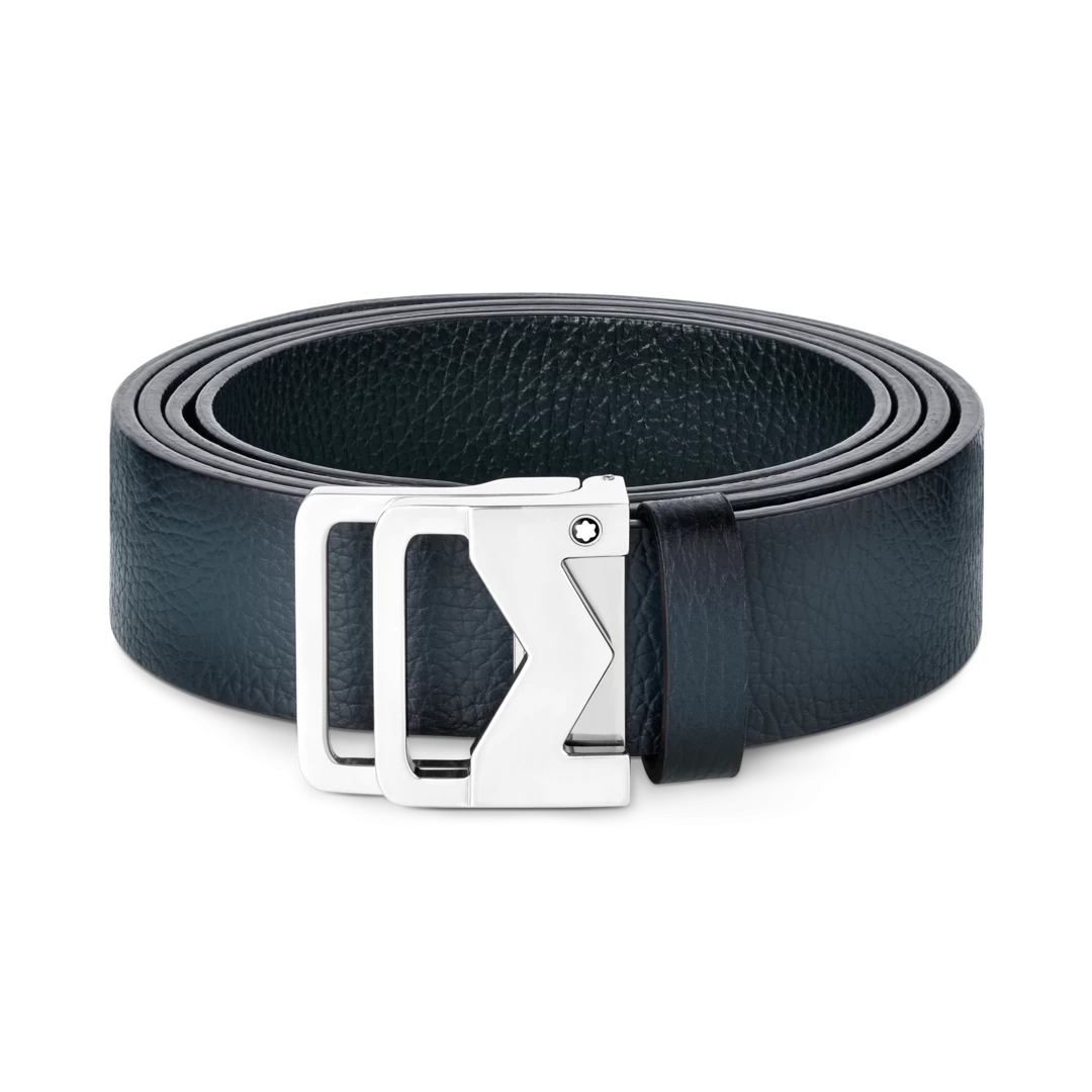 Montblanc M Buckle Sfumato Blue 35 Mm Leather Belt 1 Montblanc M Buckle Sfumato Blue 35 Mm Leather Belt