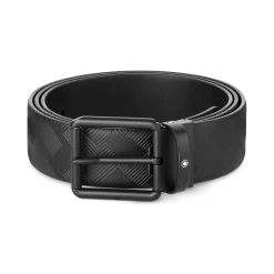 Montblanc Printed Black/Plain Black 35 Mm Reversible Leather Belt