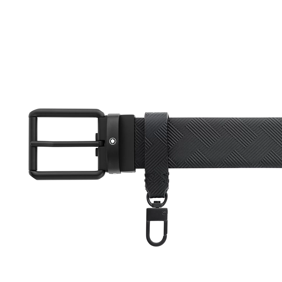 Montblanc Printed Black/Plain Black 35 Mm Reversible Leather Belt 2 Montblanc Printed Black/Plain Black 35 Mm Reversible Leather Belt - Image 2