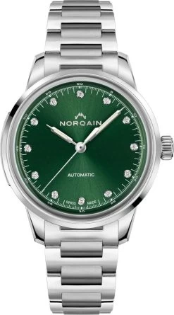 Norqain Watch Freedom 60 Emerald Green Diamond Bracelet