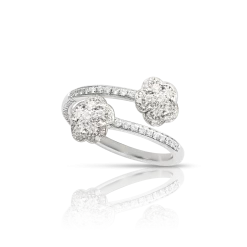 Pasquale Bruni Figlia Dei Fiori 18ct White Gold 0.47ct Diamond Flower Ring