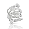 Pasquale Bruni Figlia Dei Fiori 18ct White Gold Diamond Six Flower Twist Ring