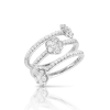 Pasquale Bruni Figlia Dei Fiori 18ct White Gold Diamond Three Flowers Twist Ring