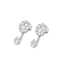Ponte Vecchio 18ct White Gold 0.87ct Diamond Drop Stud Earrings