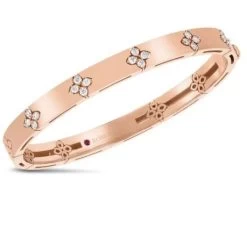 Roberto Coin Love In Verona 18ct Rose Gold 0.48ct Diamond Bangle