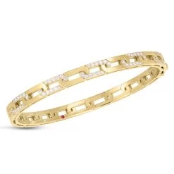 Roberto Coin Navarra 18ct Yellow Gold Diamond Bangle