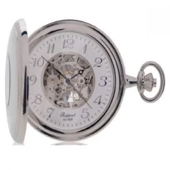Rapport Pocket Watch Half Hunter Silver Tone