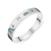 Sterling Silver Turquoise 0.09ct Diamond Queen's Jubilee Hallmark Princess Cut 4mm Ring