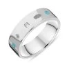 Sterling Silver Turquoise 0.18ct Diamond Queen's Jubilee Hallmark Princess Cut 6mm Ring