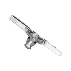 Sterling Silver Whitby Jet Cow Tie Slide