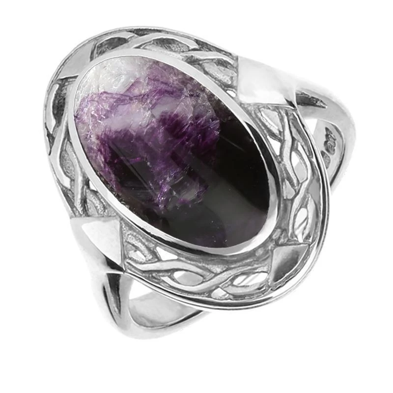 Sterling Silver Blue John Celtic Oval Four Piece Set - Image 4