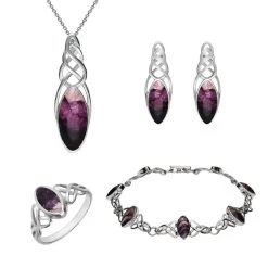 Sterling Silver Blue John Celtic Marquise Piece Set