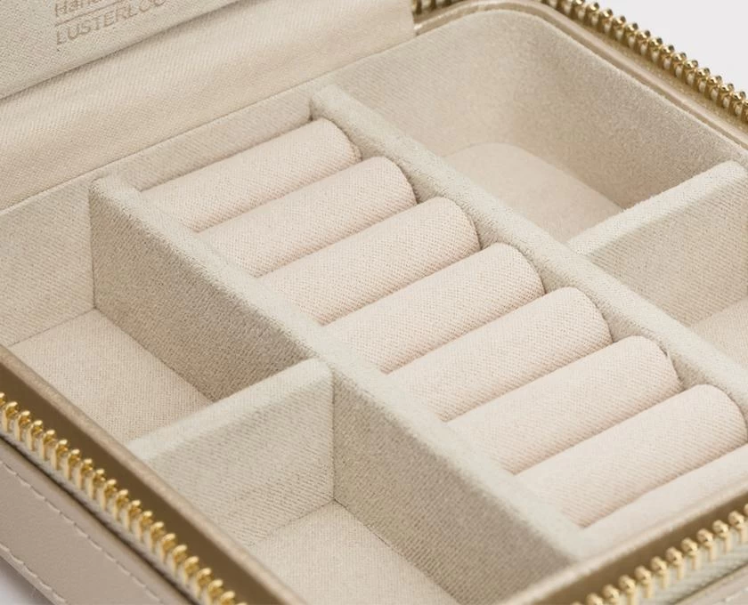 Wolf Jewellery Case Caroline Zip Travel Champagne 5 Wolf Jewellery Case Caroline Zip Travel Champagne - Image 5